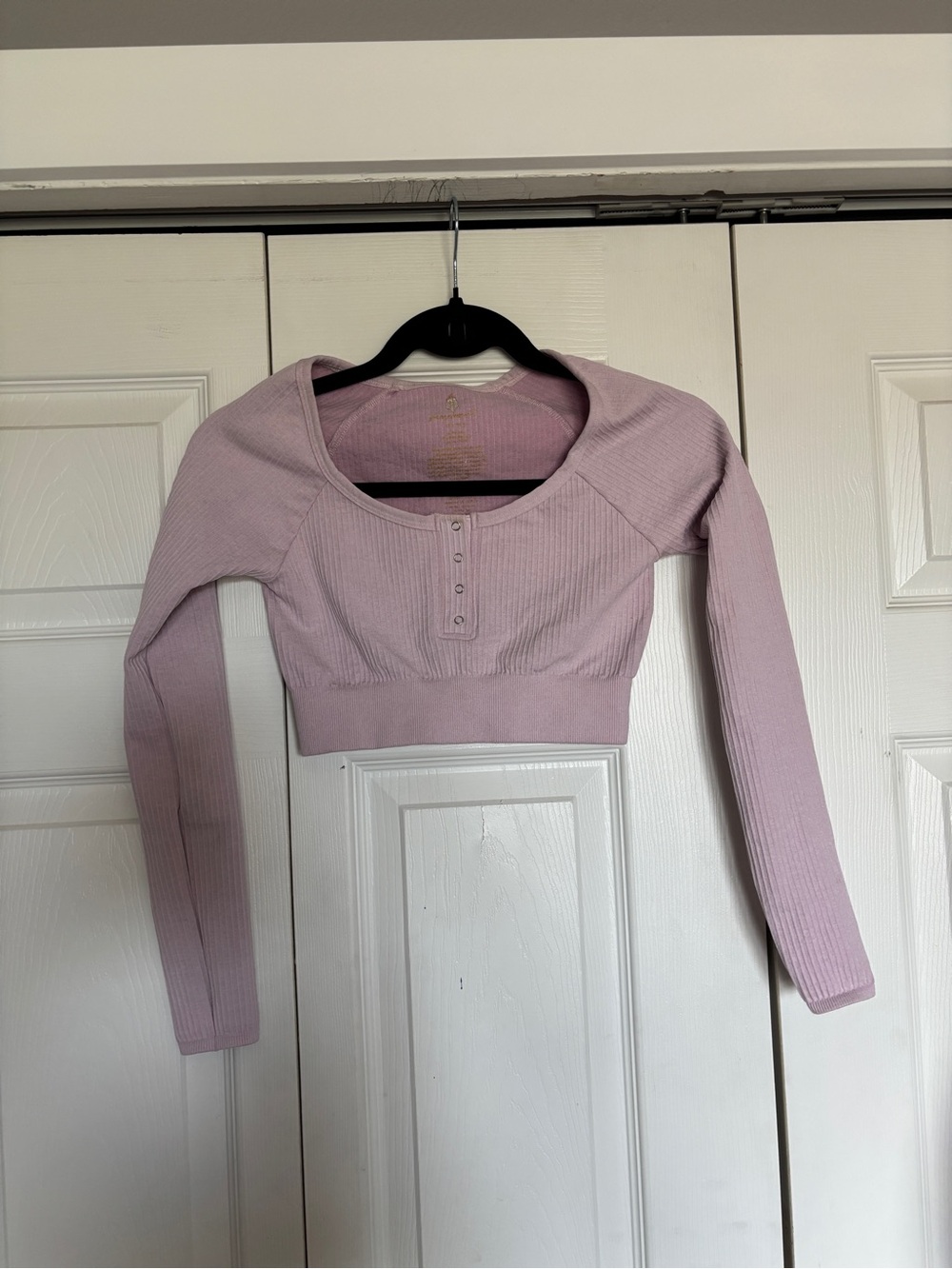 FP Movement by Free People Ribbed Henley Crop Top - Mauve